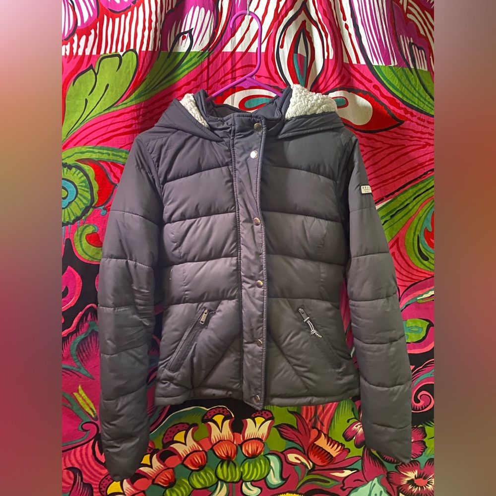 Hollister Dark Gray Puffer Jacket with Hood